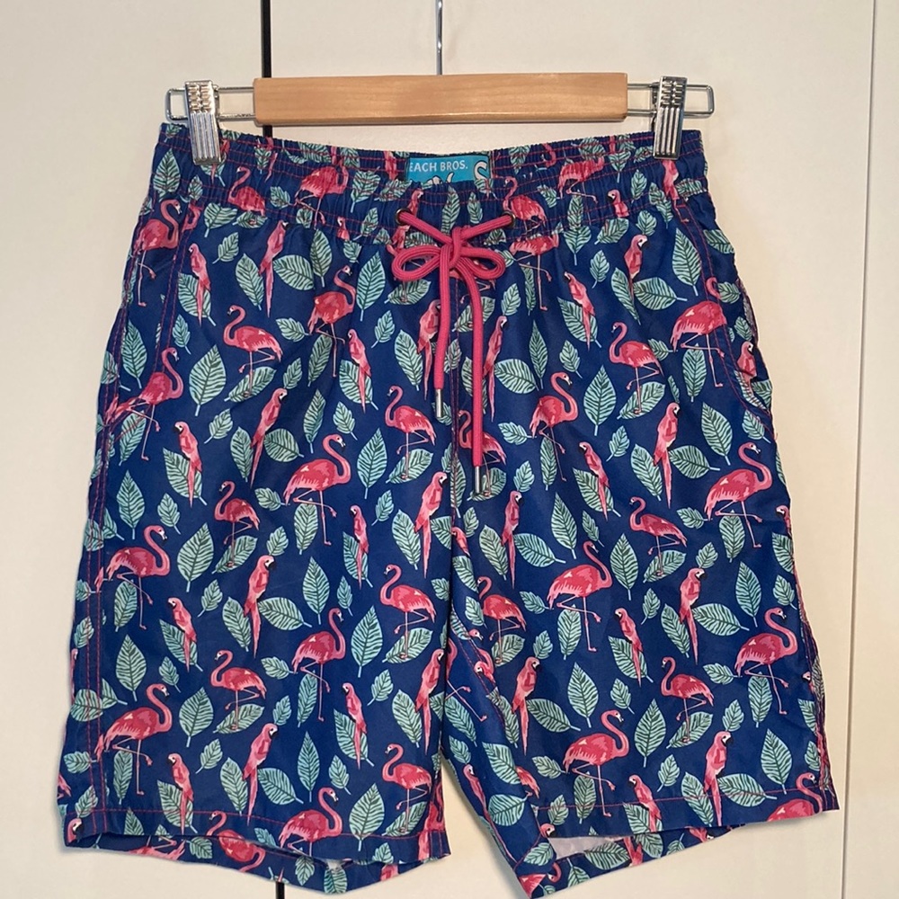 Beach Bros Surf shop flamingo swim trunk Small